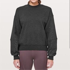 Lululemon x SoulCycle To The Beat Gray Grey Splatter Crewneck Sweatshirt